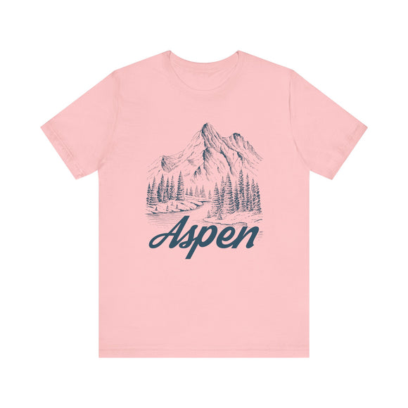 Aspen, Colorado Graphic Tee - Mountain Illustration Aspen T Shirt