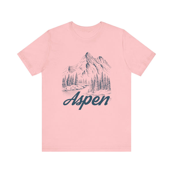 Aspen, Colorado Graphic Tee - Mountain Illustration Aspen T Shirt