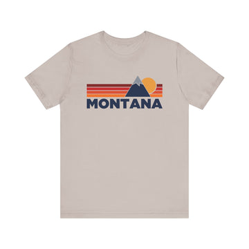 Buy heather-cool-grey Retro Montana T-shirt, Mountain Tee, Vintage Montana Unisex Jersey Shirt, Outdoor Hiking Apparel