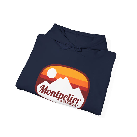 Montpelier, Vermont Hoodie - Retro Ombre Unisex Montpelier Hoodie Sweatshirt