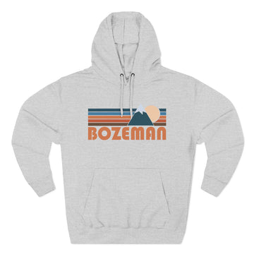 Buy heather-grey Bozeman, Montana Hoodie - Retro Mountain Unisex Sweatshirt