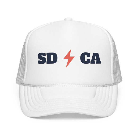 San Diego, California Retro Trucker Hat - Lightning Foam Cap