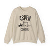 Aspen, Colorado Sweatshirt - Mountain Cowgirl Graphic Crewneck