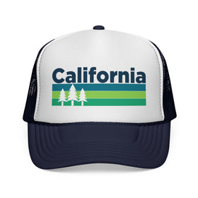Buy dark-navy California Retro Trees Trucker Hat - Vintage Style California Cap