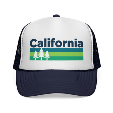 Buy dark-navy California Retro Trees Trucker Hat - Vintage Style California Cap