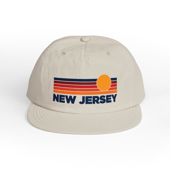 New Jersey retro sunset Surf Cap | vintage striped sun state hat
