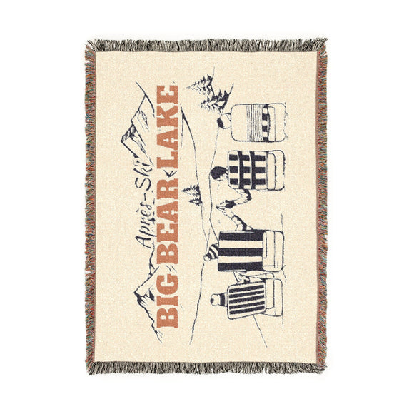 Big Bear Lake, California Ski Town Throw Blanket | Mountain Woven Blanket