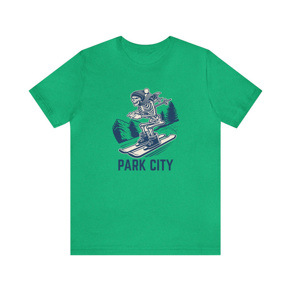 Park City, Utah T-Shirt - Skeleton Skier Unisex Park City Shirt