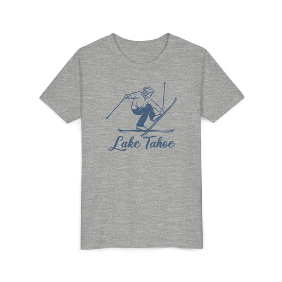 Lake Tahoe, California Youth Vintage Snow Ski Graphic Tee - Kids Lake Tahoe T Shirt