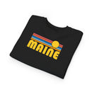 Maine Toddler Sweatshirt - Retro Sun Maine Toddler Crewneck Sweatshirt-14