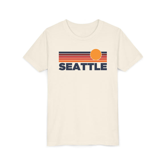 Seattle, Washington Youth T-Shirt — Retro Sun Tee