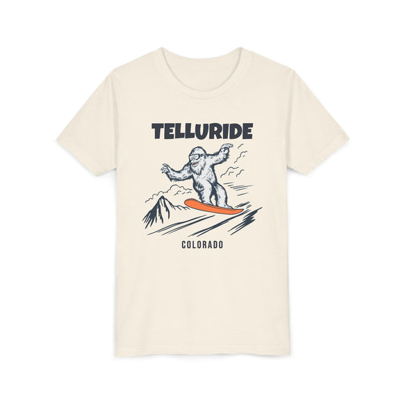Telluride, Colorado Yeti Snowboard Youth Tee - Kids Skiing Shirt
