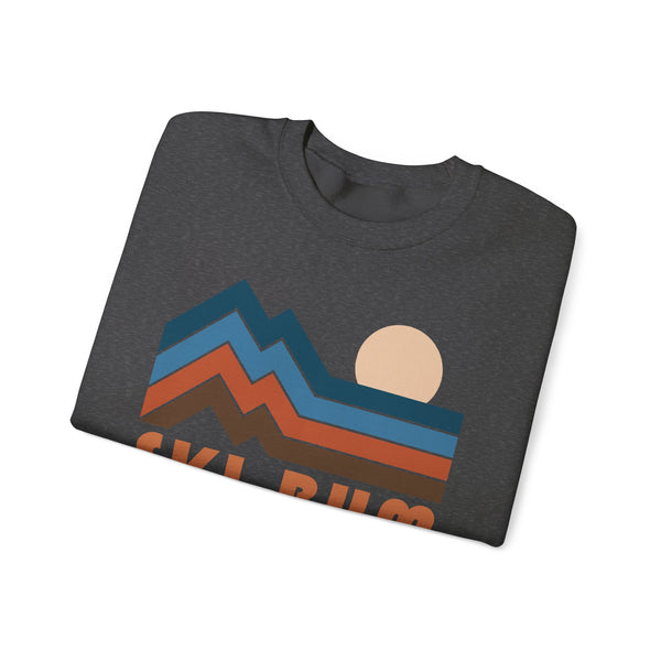Ski Bum Sweatshirt Retro Mountains, Ski Bum Unisex Graphic Crewneck