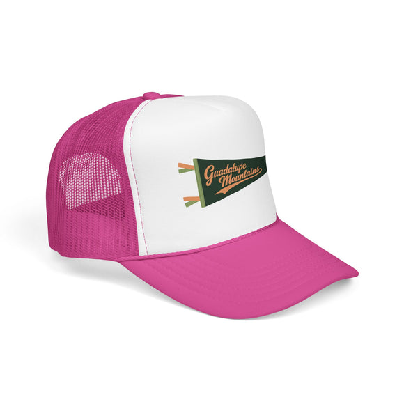 Guadalupe Mountains National Park Pennant Trucker Hat — Vintage Foam Mesh Cap