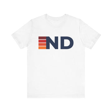 Buy white North Dakota Retro Stripes T-Shirt | North Dakota State Tee