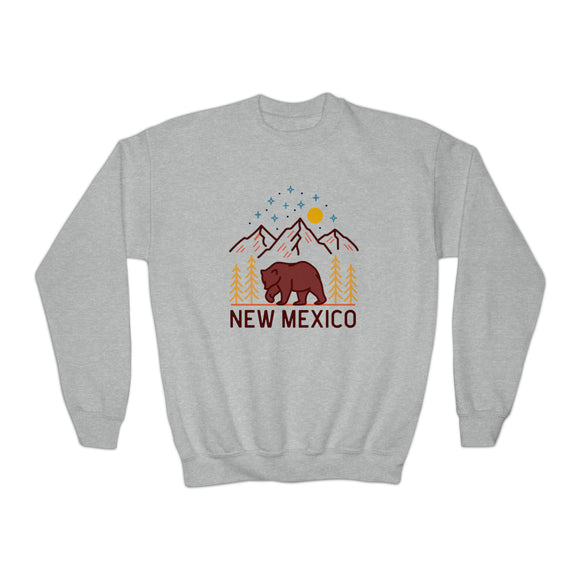 New Mexico Youth Sweatshirt - Unisex Kid's New Mexico Crewneck Sweatshirt
