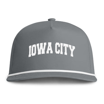 Buy granite Iowa City, Iowa Embroidered Rope Hat - Vintage Sunwashed Rope Cap, Comfort Colors