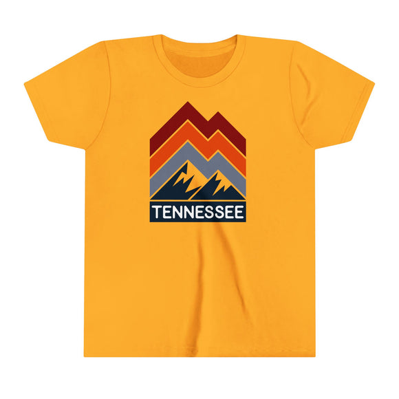 Tennessee Youth Shirt - Retro Mountain Tennessee Kid's T-Shirt