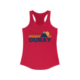 Buy solid-red Ouray, Colorado Women's Racerback Tank Top - Mountain Lover Sleeveless Shirt, Women's Ouray Hiking Tank