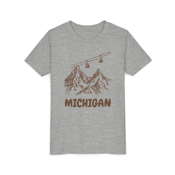 Buy athletic-heather Michigan Youth T-Shirt — Vintage Gondola Ski Mountain Tee