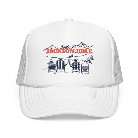 Jackson Hole, Wyoming Après-ski Trucker Hat — Foam Mesh Cap