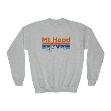 Buy sport-grey Mt Hood, Oregon Youth Sweatshirt - Unisex Kid's Mt Hood Crewneck Sweatshirt