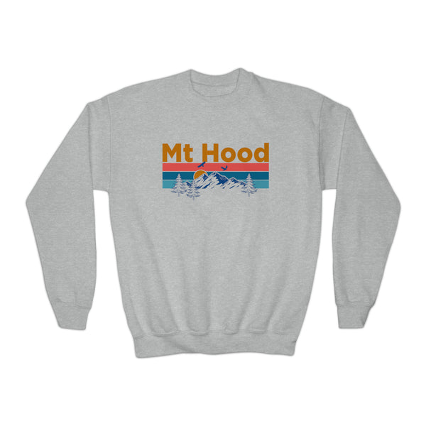 Mt Hood, Oregon Youth Sweatshirt - Unisex Kid's Mt Hood Crewneck Sweatshirt
