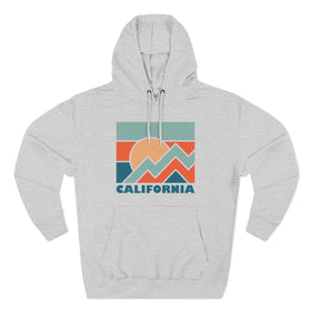 Buy heather-grey California Hoodie - Retro Mountain Unisex Sweatshirt
