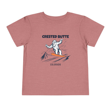 Buy heather-mauve Crested Butte, Colorado Yeti Snowboard Toddler Tee
