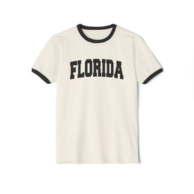 Florida Cotton Ringer Graphic Tee - Unisex Florida T Shirt, Vintage Style Tee, Men's/Women's Tee - 0