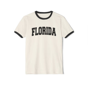 Florida Cotton Ringer Graphic Tee - Unisex Florida T Shirt, Vintage Style Tee, Men's/Women's Tee