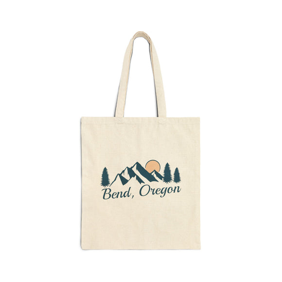 Bend, Oregon Cotton Canvas Tote Bag - 15" x 16"