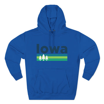 Buy royal-blue Premium Iowa Hoodie - Retro Unisex Sweatshirt