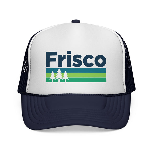 Frisco, Texas Retro Trees Trucker Hat - Vintage Style Frisco Cap