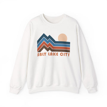 Salt Lake City, Utah Sweatshirt Retro Mountains, Salt Lake City Unisex Graphic Crewneck