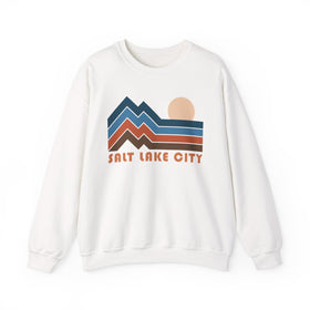 Salt Lake City, Utah Sweatshirt Retro Mountains, Salt Lake City Unisex Graphic Crewneck