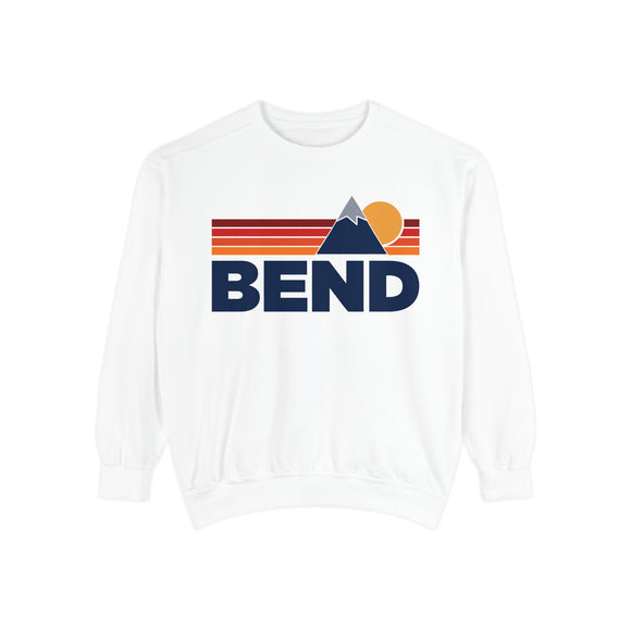 Bend, Oregon Mountain Stripes Sweatshirt | Comfort Colors - 100% Cotton