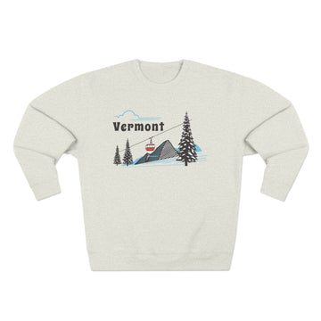 Buy oatmeal-heather Premium Vermont Sweatshirt Unisex Crewneck, Premium Sweatshirt, Crewneck Jumper, Ski Resort Apparel