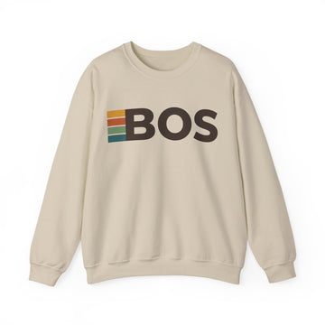 Boston, Massachusetts BOS Retro Stripe Sweatshirt - 0