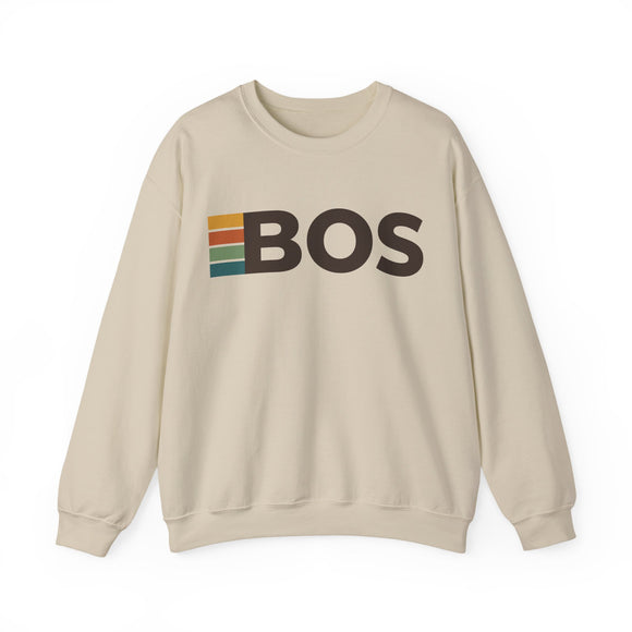 Boston, Massachusetts BOS Retro Stripe Sweatshirt