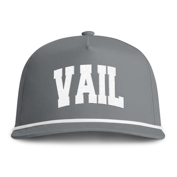 Buy granite Vail, Colorado Embroidered Rope Hat - Vintage Sunwashed Rope Cap, Comfort Colors