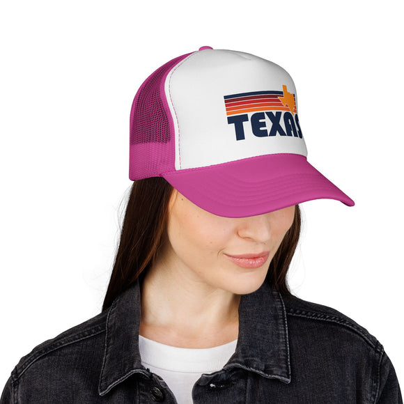Retro Texas state stripe Trucker Hat | Vintage Lone Star hat