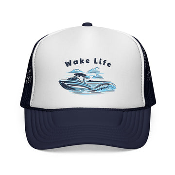 Buy dark-navy Wake Life Wakeboard Boat Trucker Hat