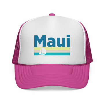 Buy pink Maui, Hawaii Retro Sailboat Trucker Hat