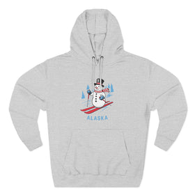 Premium Alaska Skiing Snowman Hoodie - 0