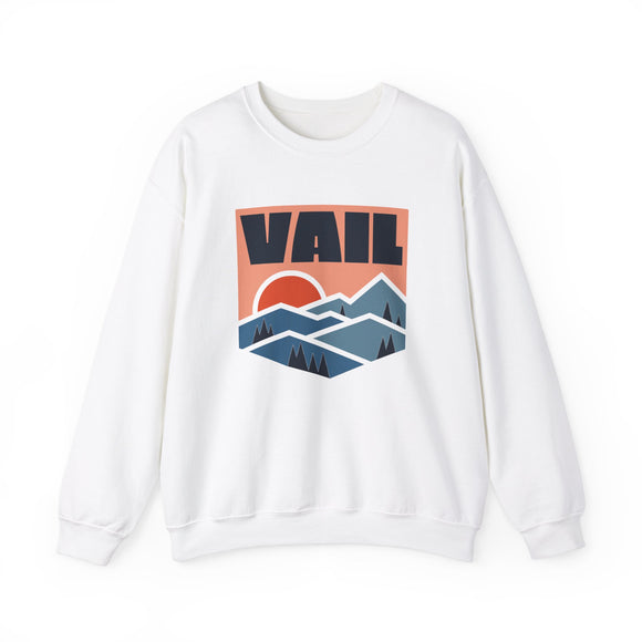 Vail, Colorado Sweatshirt Retro Mountains, Vail Unisex Graphic Crewneck