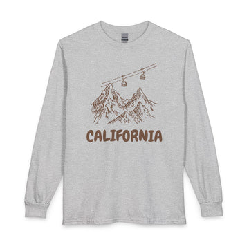 California Long Sleeve T-Shirt - Ski Mountain Gondola - 0