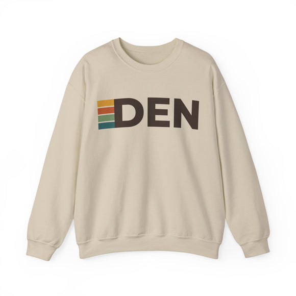 Denver, Colorado DEN Retro Stripe Sweatshirt