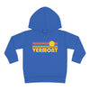 Vermont Toddler Hoodie - Retro Sunrise Unisex Vermont Toddler Sweatshirt