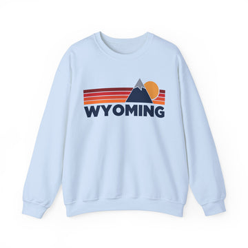 Buy light-blue Wyoming Sweatshirt Retro Mountains, Wyoming Unisex Crewneck, Vintage Cozy Jumper, Gift for Outdoor Lovers